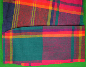 "Polo By Ralph Lauren Fuchsia Madras Plaid Shawl Collar Robe" Sz: M (New/ Old Stock)