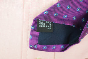 "The Andover Shop x Drake's Hand Made In England Magenta Silk Floret Print Tie" (SOLD)