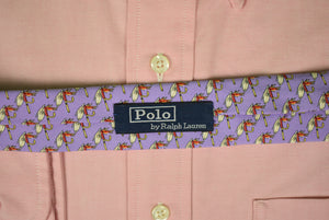 "Polo By Ralph Lauren Lilac Italian Silk Tie w/ Trout Flies"
