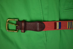 "Tucker Blair x Sperry Top-Sider Hand-Needlepoint Nantucket (16) Signal Flag c2010 Belt" Sz 38