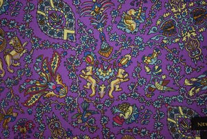 "New & Lingwood Handmade In England Purple Madder Mughal Silk Scarf"