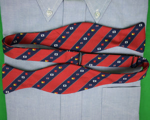 J. Press Red/ Navy Signal Flag Silk Bow Tie