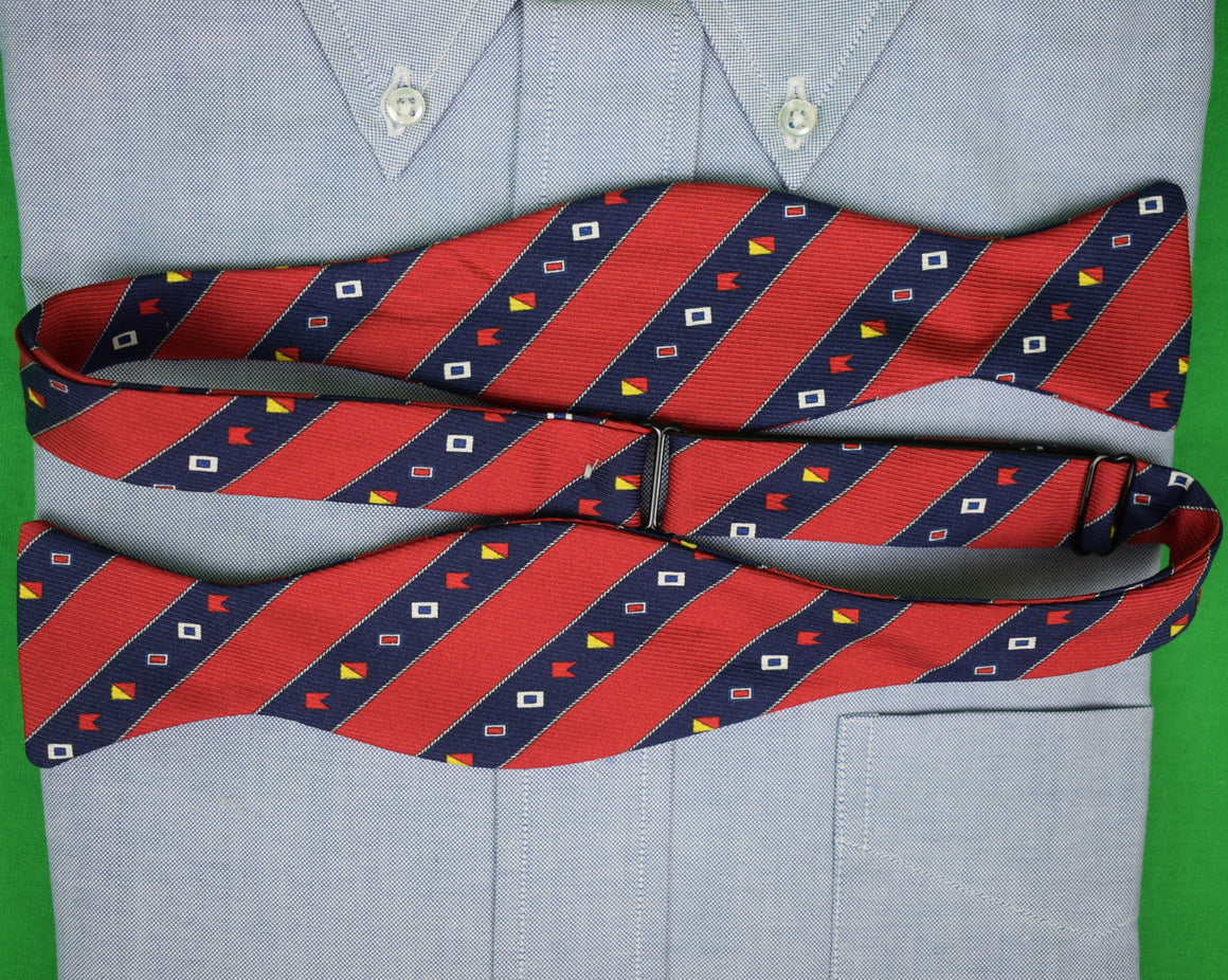 "J. Press Red/ Navy Signal Flag Silk Bow Tie"