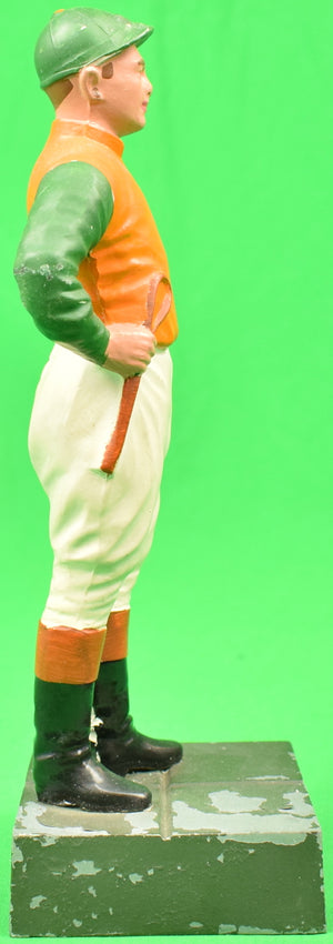 Jockey w/ Orange & Green Sleeves Owner's Silks