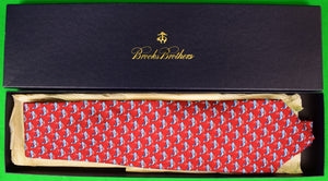 Brooks Brothers Burg Italian Silk Tie w/ Blue Whales (New In BB Box)