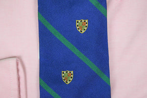 Polo Ralph Lauren Italian Silk Royal/ Green Repp Stripe w/ Crest Tie (New w/ RL Tag)