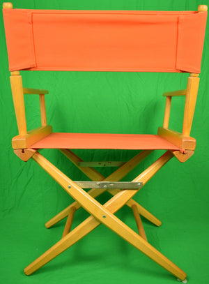 "Pair x 'Hermes' Orange Canvas Telescope Director's Chairs" (New/ Old 'Deadstock')
