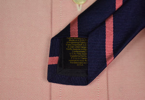 "Brooks Brothers Navy/ Pink Repp Stripe Silk Tie" (New w/ $79.50 BB Tag) (SOLD)