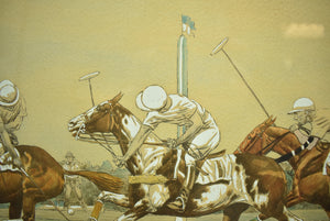 "The Goal" American Polo Scenes 1930 by Paul Brown for The Derrydale Press