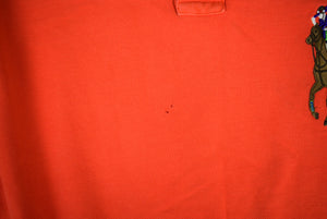 "Polo By Ralph Lauren Orange #3 Beaded Polo Player Sport Shirt" Sz XL