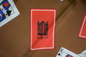 The "21" Club Jockey Playing Cards Poly XXIX Scarf (New/ Old Stock)