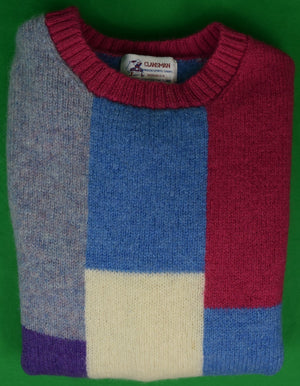 "Patch Panel Shetland Crewneck Sweater" Sz L