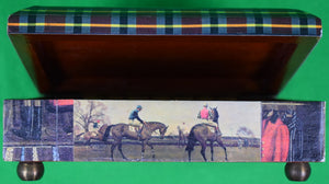 Decoupage Equestrian Playing Card/ Cufflink c1992 Box
