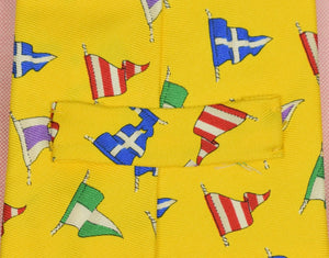 Polo Ralph Lauren Yellow Signal Flag Nautical Silk Tie