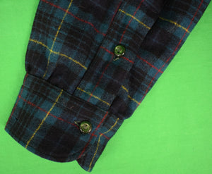 "Abercrombie & Fitch x Pendleton Green/ Navy Tartan Wool Sport Shirt" Sz 15