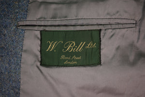 W. Bill Ltd. Bond Street London Heather Blue Tweed 3 Button Sport Jacket Sz 43R