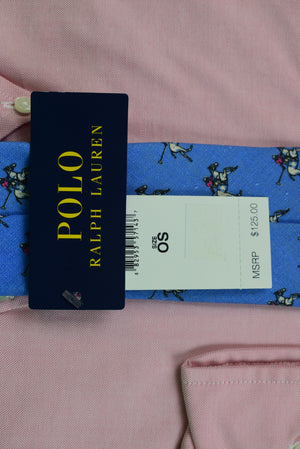 Polo Ralph Lauren Blue Linen Polo Player Tie (New w/ RL Tag)