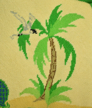 "Hand-Needlepoint Tropical Motif Vest" (SOLD)