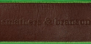 Smathers & Branson Green 13 Trout Fly Hand-Needlepoint Belt Sz: 42
