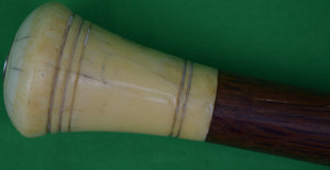 Gent's Walking Stick w/ 4 1/4" Sterling Silver Band And Bone Knob