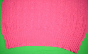 "Garrick Anderson Raspberry Scottish Cashmere Cable Crewneck Sweater" Sz: XL