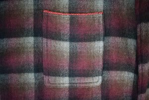 Welch Margetson English Burg/ Grey Plaid Flannel Dressing Gown/ Robe Sz XL