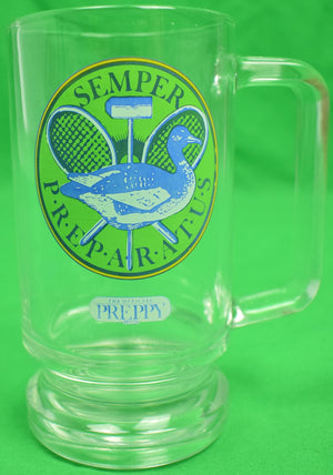 "Set Of 6 Official Preppy c1980 Glass Mugs"