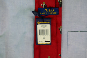 "Polo Ralph Lauren Tux Clad Martini Bear Red Italian Silk Tie" (New w/ RL Tag)