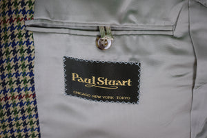 Paul Stuart Scottish Blue/ Green Gun Check Tweed c1995 Jacket Sz 39R