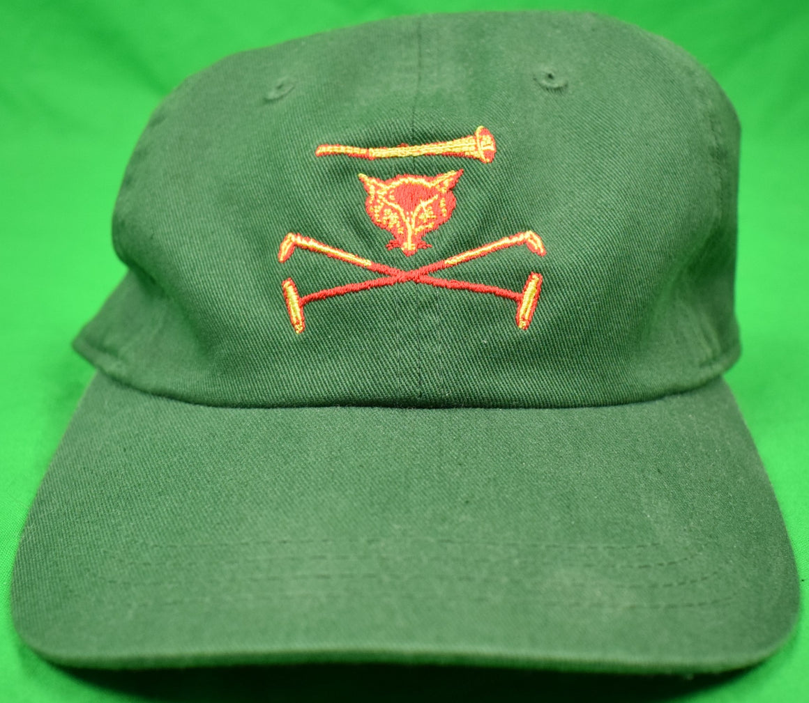 "Myopia Hunt Club w/ Embroidered X'd Polo Mallets Hunter Green Cap" (NEW) (SOLD)