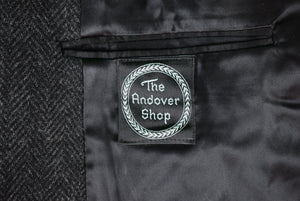 The Andover Shop Charcoal Herringbone Cheviot Tweed Overcoat Sz 41R (As New)