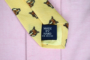 "Polo by Ralph Lauren Fox Mask Yellow Silk/ Wool Tie"