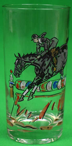 "Set x 4 Paul Brown/ Brooks Brothers Hand-Painted Equestrian Highball Glasses"