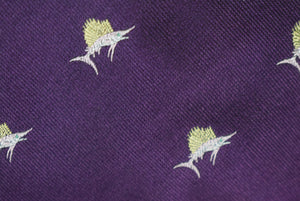 Polo By Ralph Lauren Aubergine Sailfish Silk Tie
