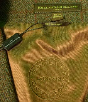"Holland & Holland Men's Tweed Shooting Vest w/ Left Recoil Suede Shoulder Patch" Sz: 38  (New w/ H&H Tags!)