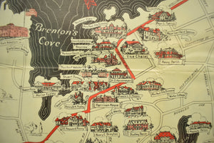 'Newport's Famous Ten Mile Drive' c1939 Aerial Map