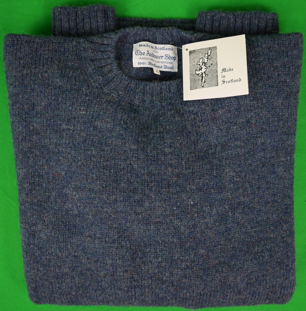 "The Andover Shop Air Force Blue Shetland Crew Neck Sweater" Sz XL (New w/ TAS Tag)