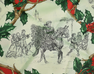 Brooks Brothers Italian Silk Christmas Scarf w/ Paul Brown Vignette