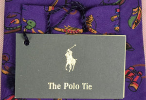 "Polo by Ralph Lauren Purple Italian Silk Tie w/ Duck Hunting Motif" (New w/ RL Tag!)