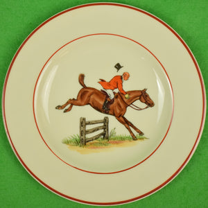 "Set x 8 Abercrombie & Fitch Fox-Hunter c1940s Hand-Painted Bread Plates"