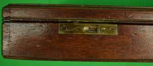 English Gun Wood Case w/ Inlay Brass Handle