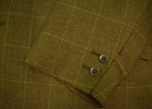 Chipp Windowpane Cashmere 3 Button Sport Jacket w/ Hunt Print Lining Sz: 44L