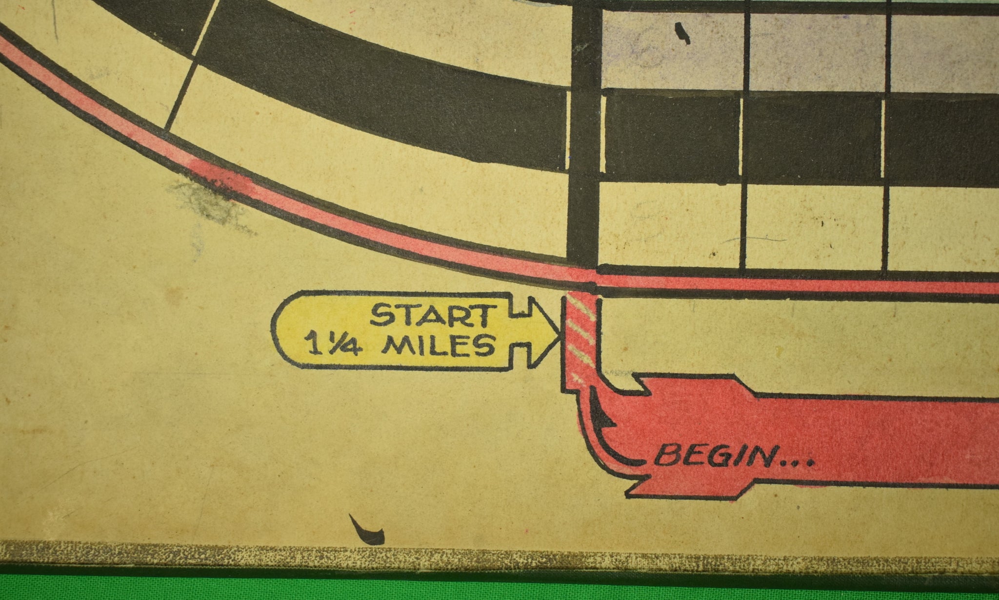 Hand-Painted c1930s 2pc Horse Race Track Board Game