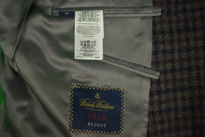 Brooks Brothers Regent Saxxon Grey/ Blue Gun Check  Jacket Sz 46R (New w/ BB $998 Tag!)