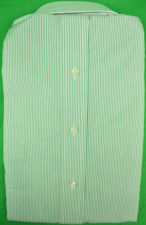 The Andover Shop Green/ White Pinstripe Dress Shirt Sz: 15.5-32 (New w/ Tag!)