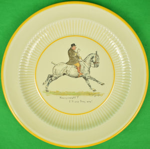 "Set Of 6 Cyril Gorainoff Equestrian Hand-Painted Dinner Plates"