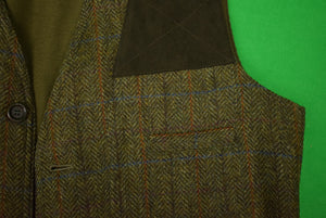 "Beretta Herringbone Tweed Shooting Vest w/ Quilted Suede Shoulder Patches" Sz: 40 (SOLD)