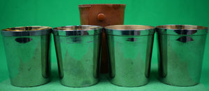 "Abercrombie & Fitch c1954 Stacking 4 Silverplate Cups w/ Leather Case" (SOLD)
