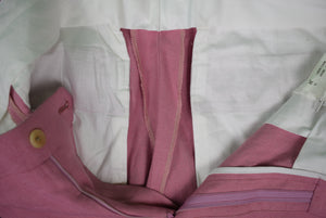 Anderson & Sheppard Raspberry Pink Linen Bermuda Shorts Sz 34 New w/ A&S Tag