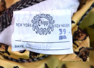 "Chipp Grey Herringbone Tweed w/ Fox-Head Yellow Lining Sport Jacket" Sz 39 Reg